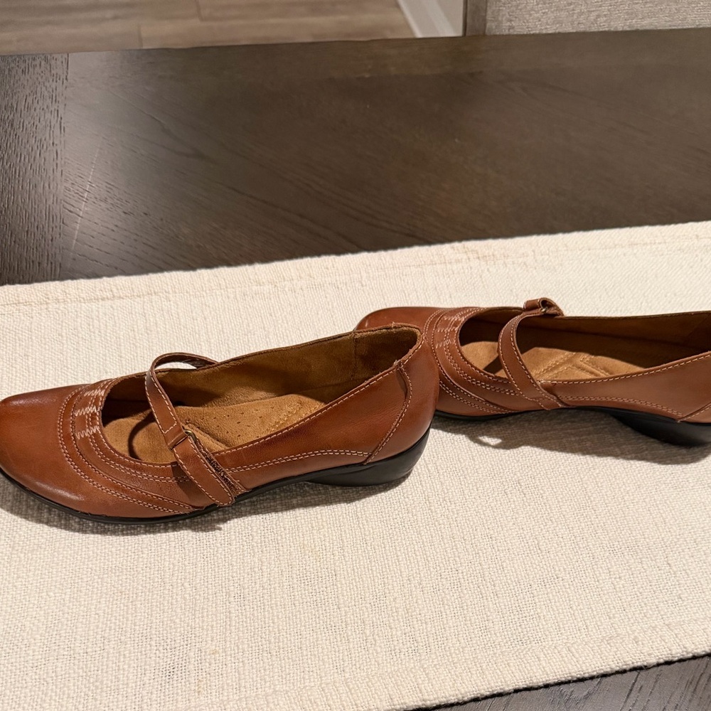 Naturalizer Leather Mary Jane Flats Brown Comfort Shoes Womens 7M Work Office - Picture 5 of 7